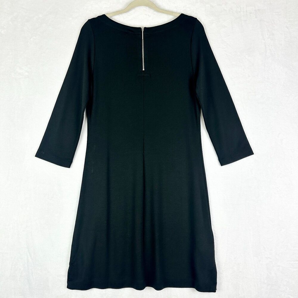 Tommy Bahama Drapey Ponte Dress Size Small NEW 3/4 Sleeve Black Tencel Modal - Picture 3 of 6